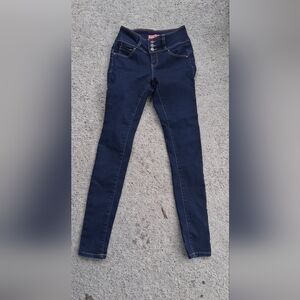 Wax Jean Dark Blue Skinny Jeans for Women